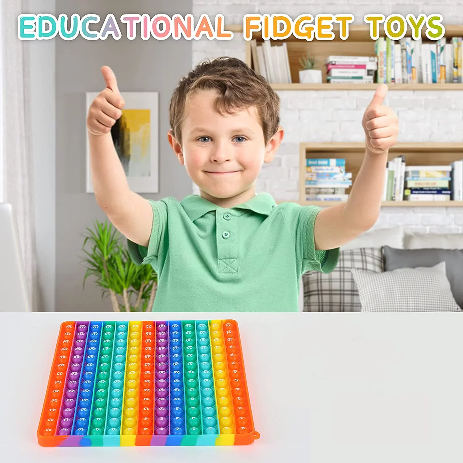 12x12 Multiplication Game Pop Toys, Math Learning Educational Toy Manipulatives for Kids Preschool Kindergarten Classroom, Push