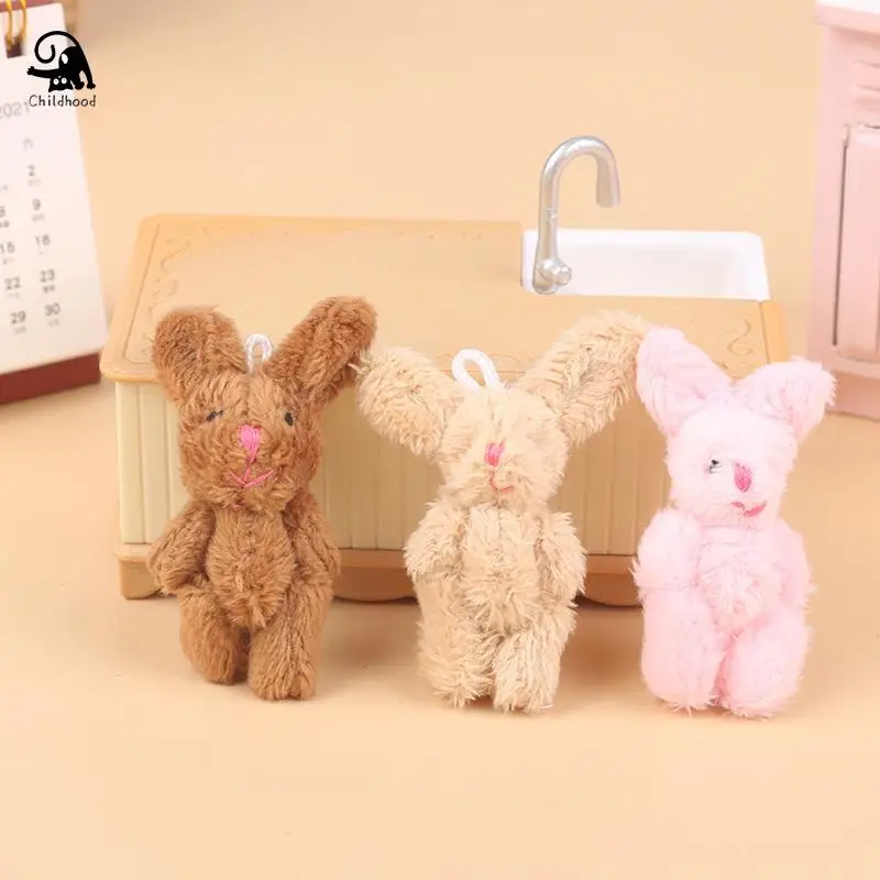 

5.5CM Mini Soft Plush Bunny Joint Rabbit for Doll Decoration for House Plush Mini Toy Stuffed Bunny for Doll Bunny Figure