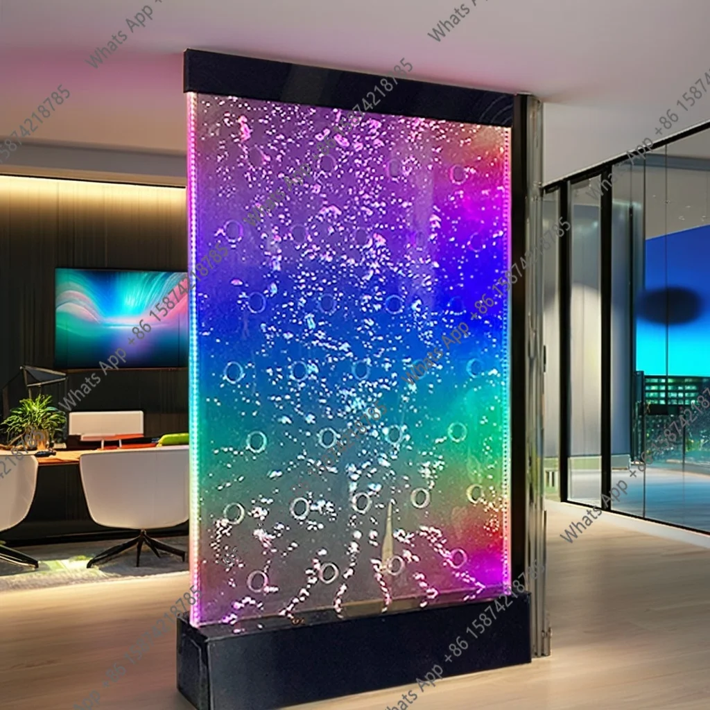 O Customization.Modern Acrylic Water Bubble Wall Panels Movable Partition LED Decorative Wall
