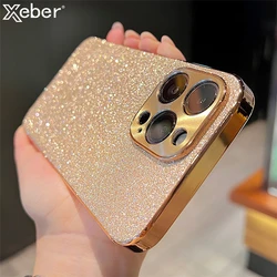 Luxury Plating Bling Glitter Rhinestones Gem Diamond Phone Case For iPhone 17 16 15 13 12 11 14 Pro Max Camera Protection Cover