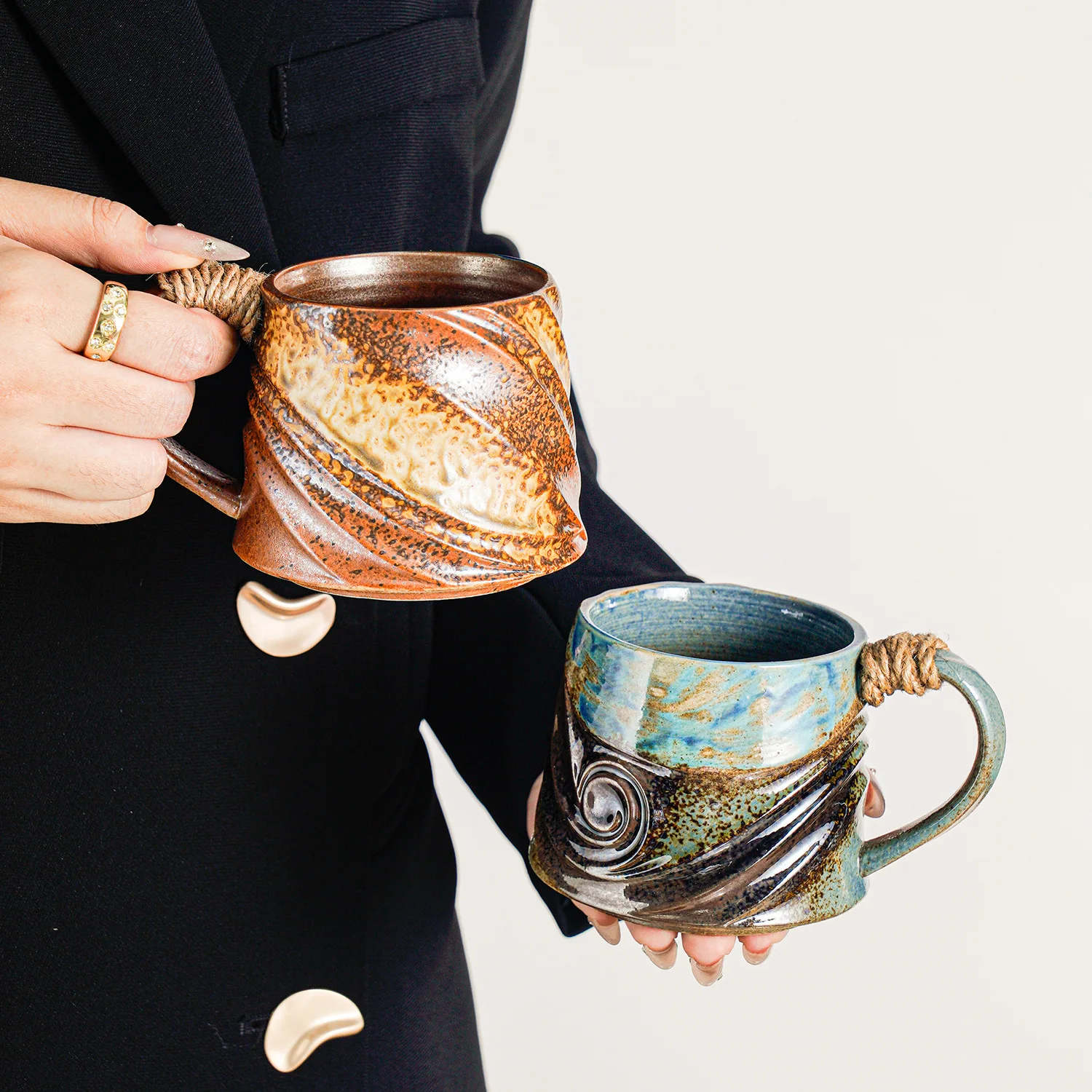 Premium Vintage Kiln Change Ceramic Mug Gift Box Set Exquisite High End Drinkware For Home Office Present Collection