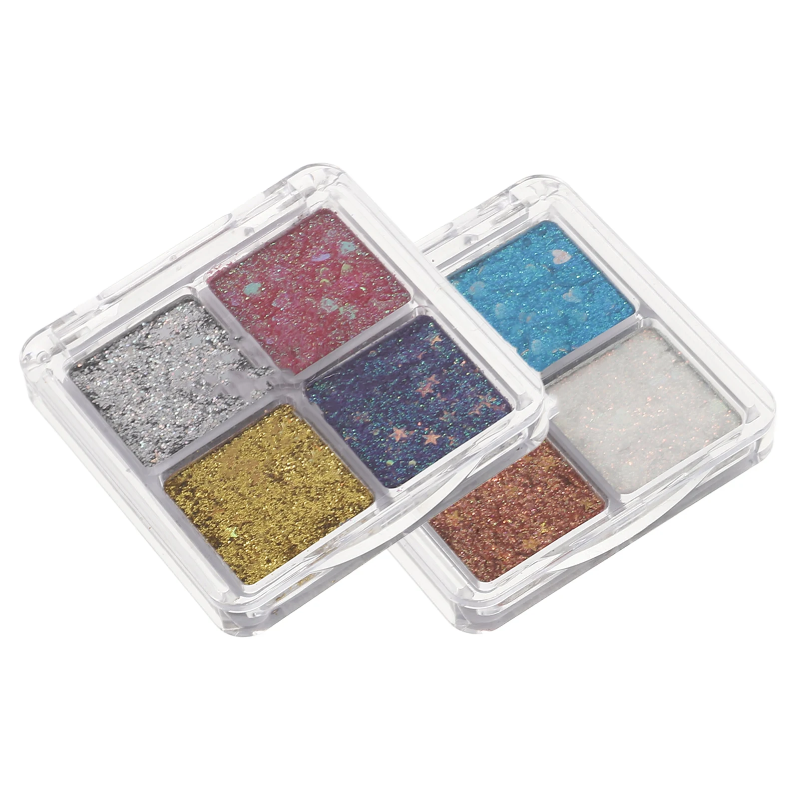 2 szt. Długotrwałe, błyszczące cienie do powiek z brokatem do makijażu oczu dla kobiet, na maskarady, wesela, występy, paleta cieni do powiek z brokatem