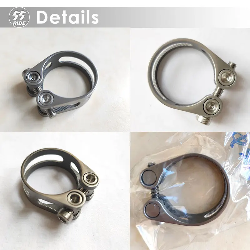 55RIDE GR5 Titanium Host Clamp, GR5 Bike Seatposts Clamp, Gravel Road MTB Bike Parts, 31.8mm, 34.9mm