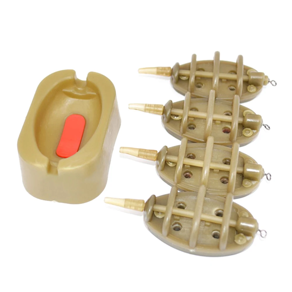 4pcs Inline Method Feeder Set 15g 20g 25g 35g Bait Release Tool Carp Fishing Accessories Multi Functional Mould Tray