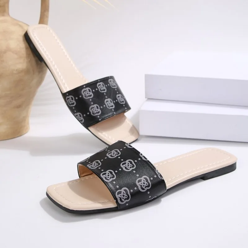 

Женские летние шлепанцы-сандалии на плоской подошве, нескользящие, повседневные, удобные, с открытым носком, для отпуска и пляжа