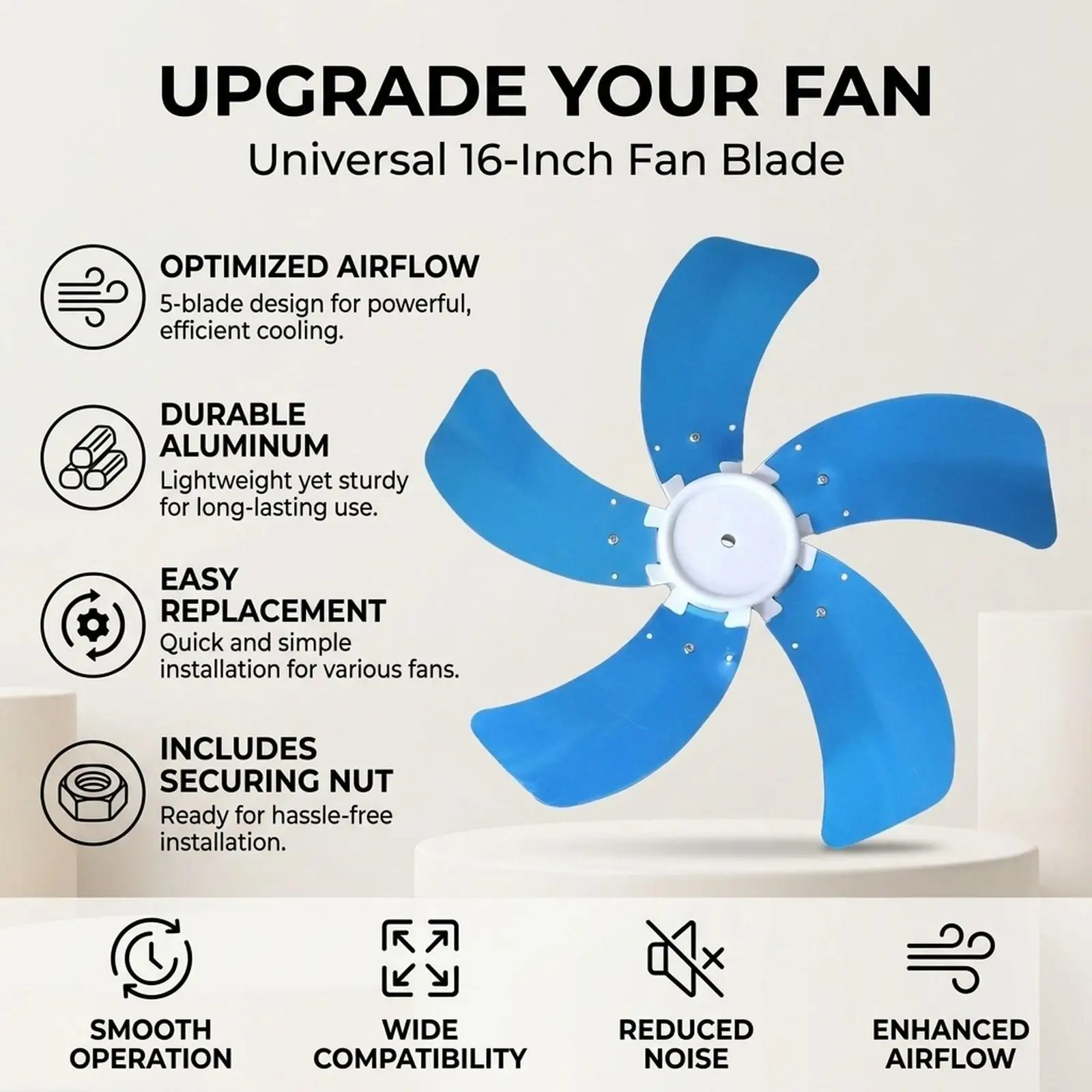 Fan Blade Replacement Creative High Performance Accessories Five Blade Enhanced Cooling for Standing Fan Home Office Living Room