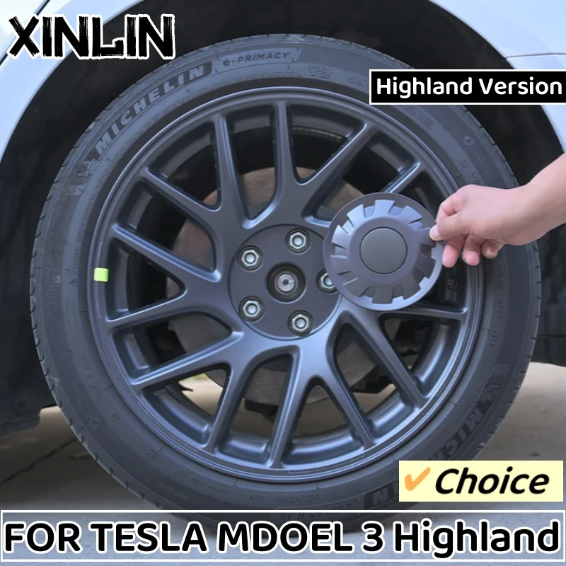 4PCS Wheel Center Cover Performance Replacement Wheel Full Rim Cover For Tesla Model 3 Highland 18-Inch 2024-2026 Accessories