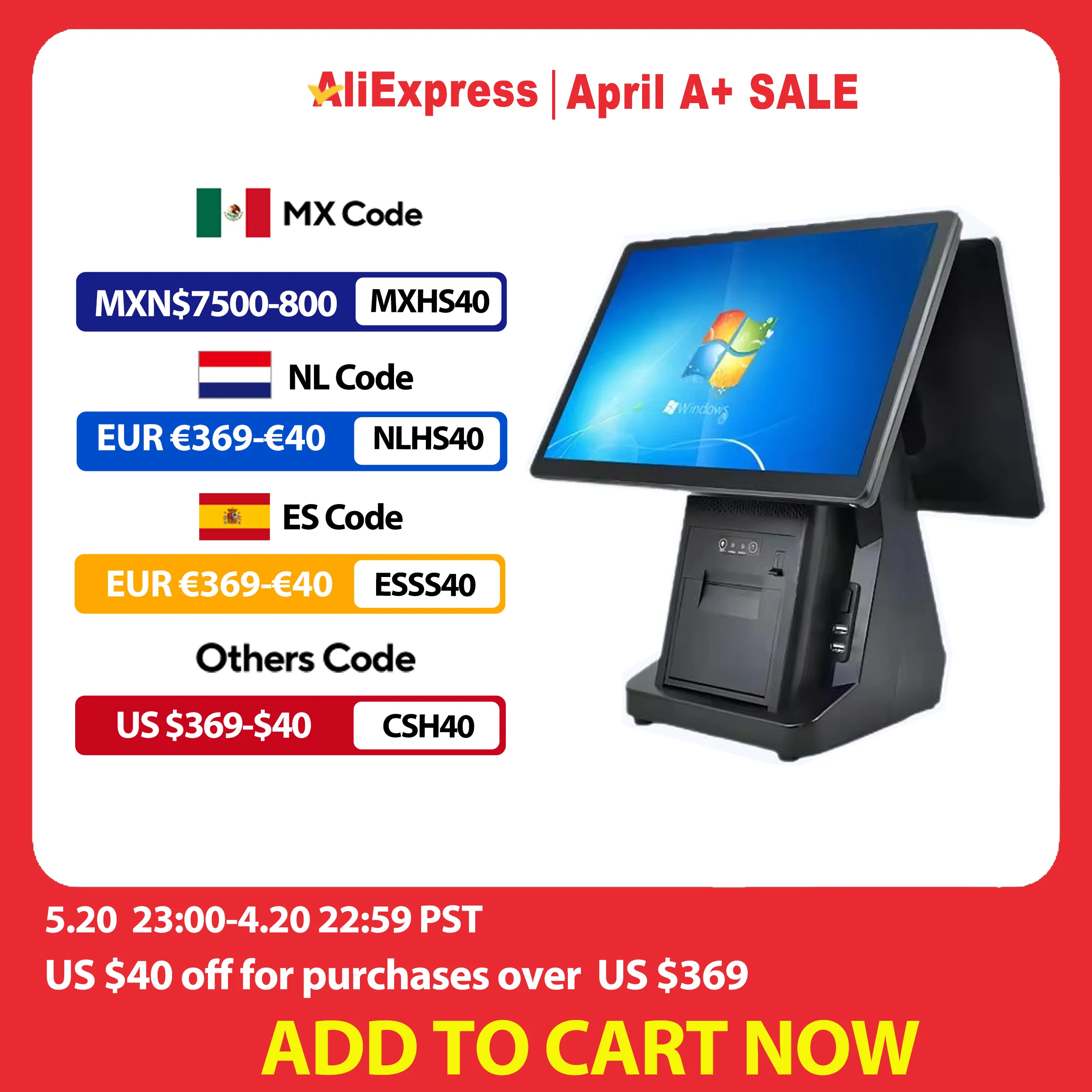 

15.6 Inch Windows POS System i3 i5 Win10 Touch Screen Cash Register 58/ 80mm Thermal Printer Restaurant ECR Terminal Desktop POS