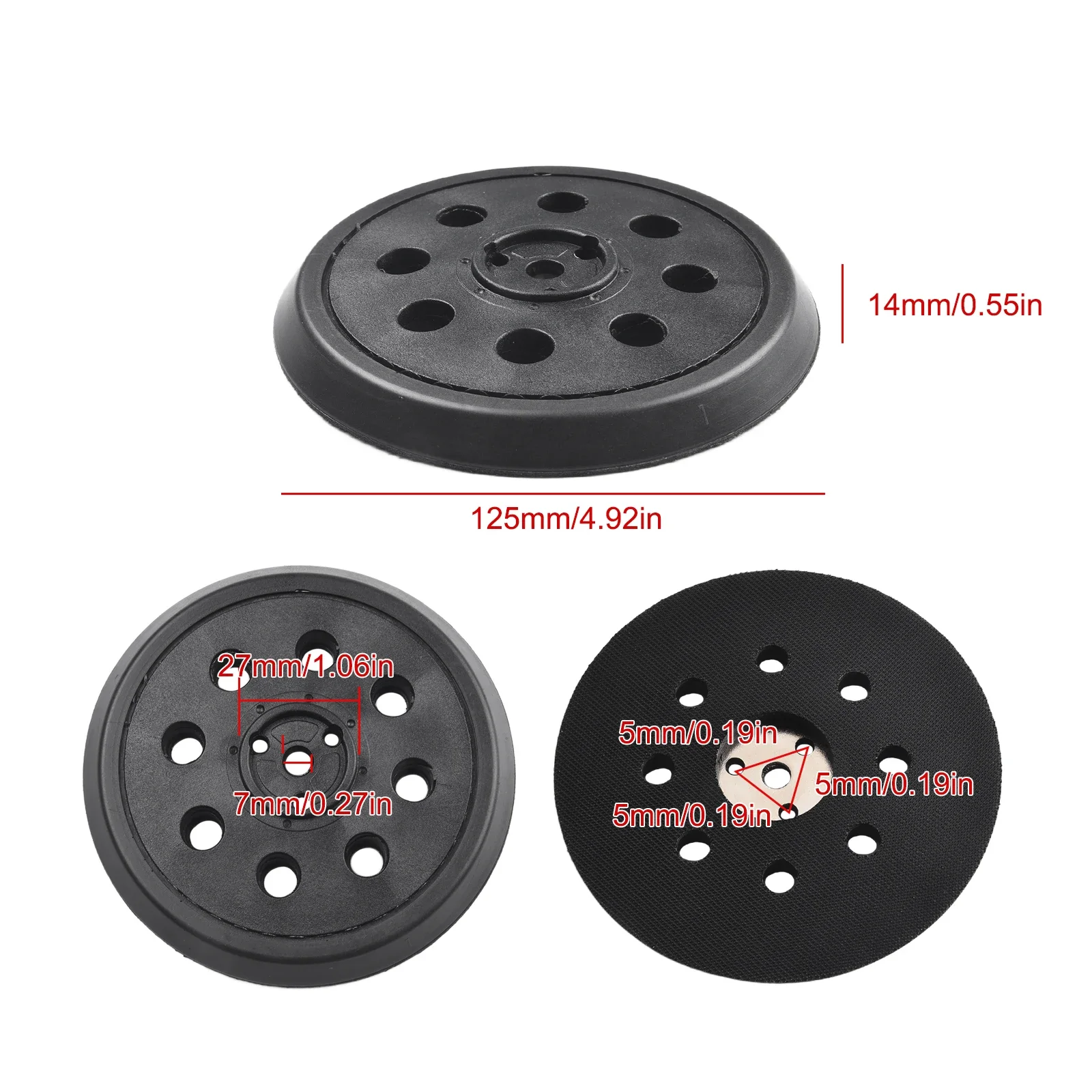 5 Inch Backing Pad For Bosch RS032& RS031 Models 1295DP 1295DH 1295DVS 3107DVS Power Tools For Polisher Grinding Tools