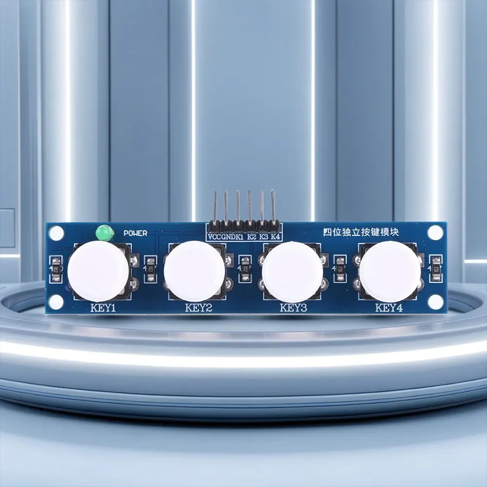 4 أزرار وحدة زر اللمس مع قبعة ووحدة لوحة المفاتيح مؤشر LED إخراج عالي المستوى لاردوينو أو راسبيري بي
