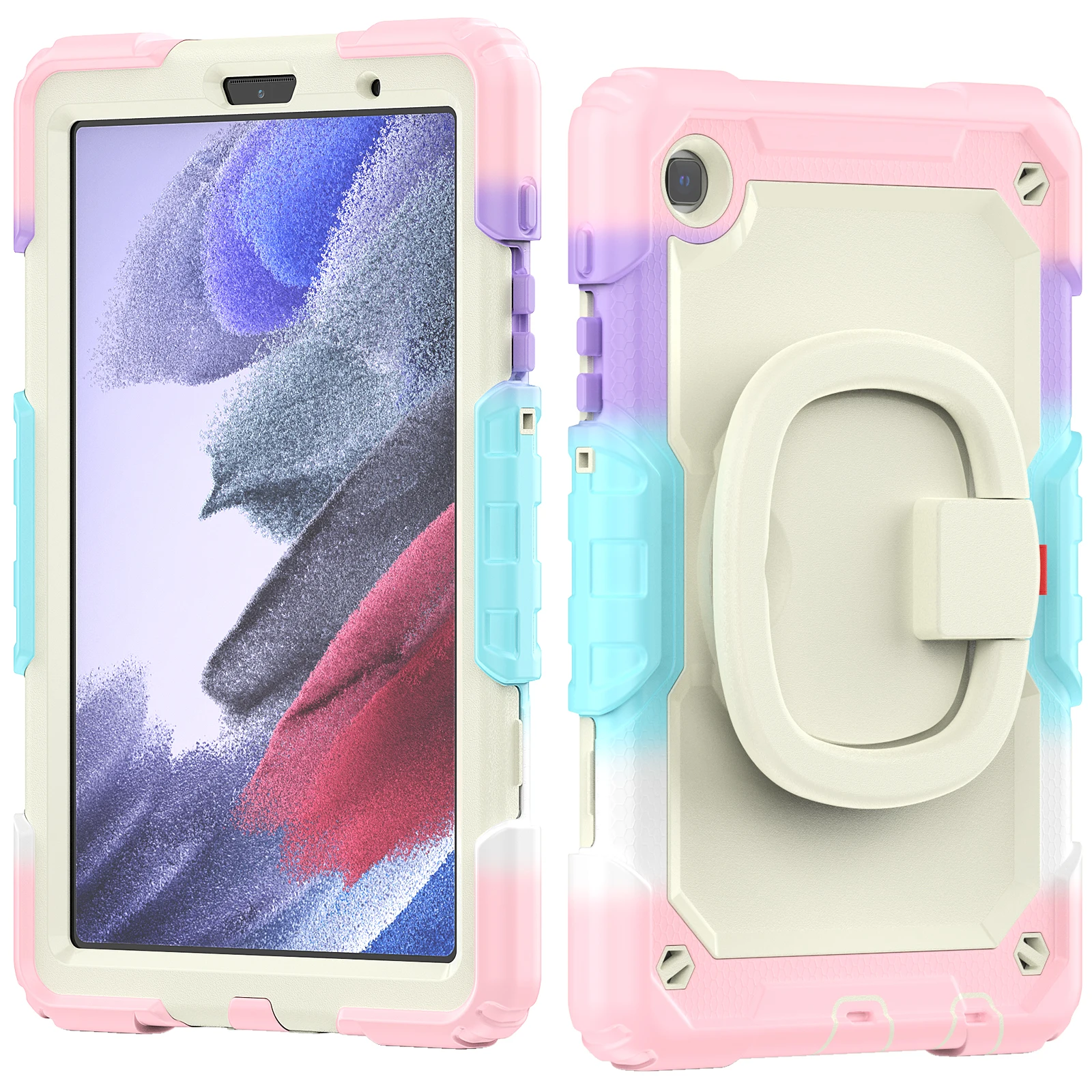 

Rotating Stand Heavy Duty Case For Samsung Galaxy Tab A7 Lite 8.7 2021 SM-T220 SM-T225 SM-T225N SM-T227U With Handle Grip Cover