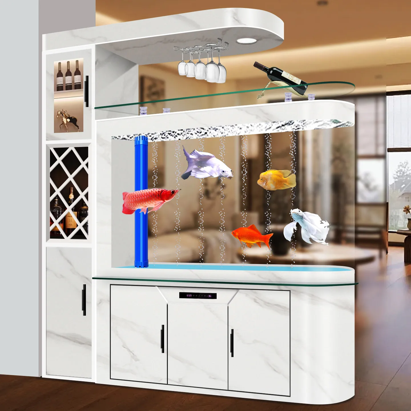 fish tank screen ecological filtration oxygen production all-in-one machine household fish tank ornamental fish glass tank
