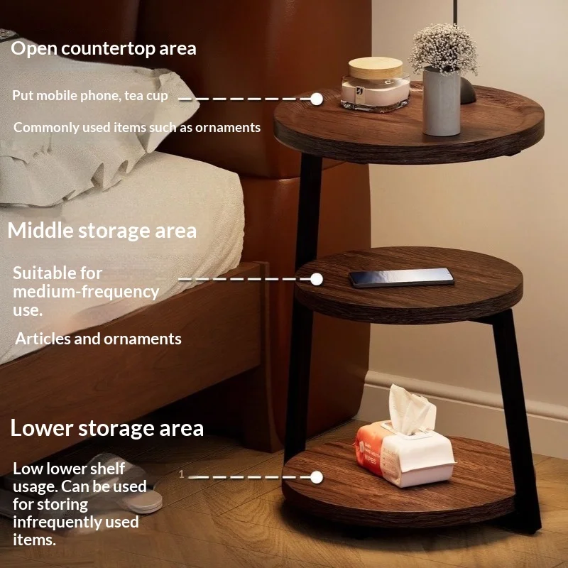 Coffee Table Small Round Side Table Bedside Nightstand Creative Designer Living Room Bedroom Coffee Table Vintage Multi Tier