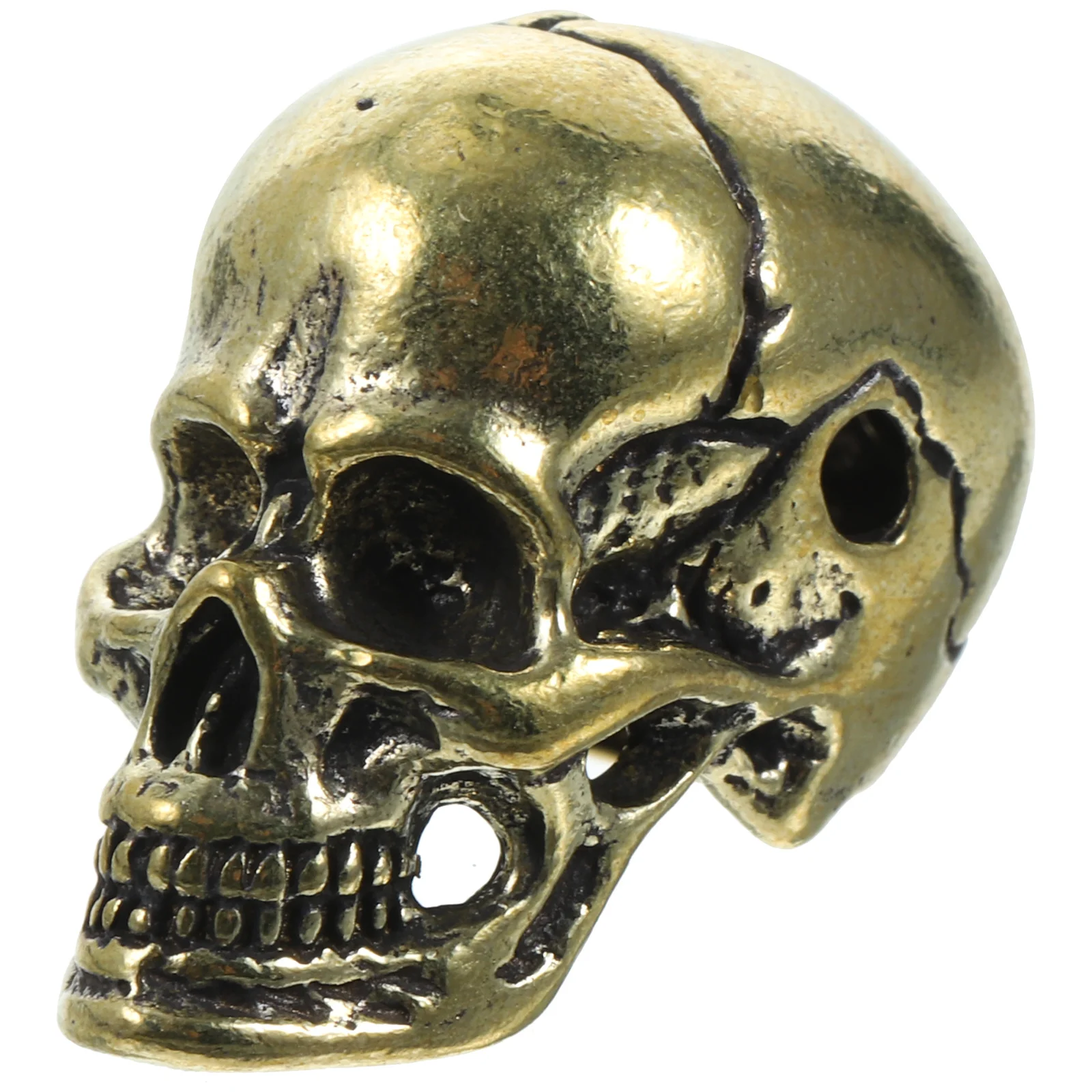 Ciondolo portachiavi con teschio, ciondolo in ottone per borsa, chiavi dell'auto, ornamento fai da te, piccola chiave in ottone, accessorio da appendere