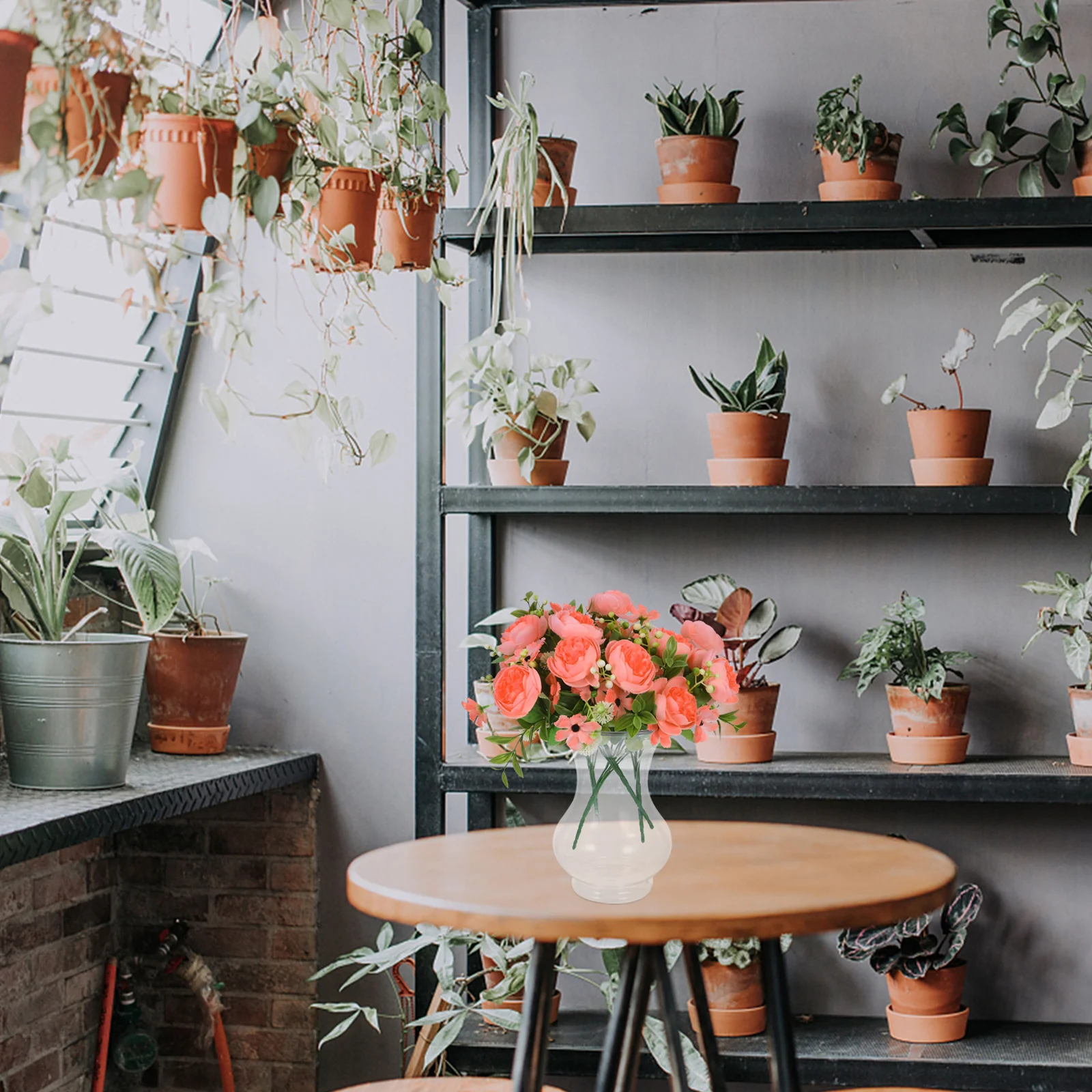 

Transparent Flower Vase Clear Plastic Floral Container Minimalist Design Home Office Wedding Decor Hydroponic Plants Holder