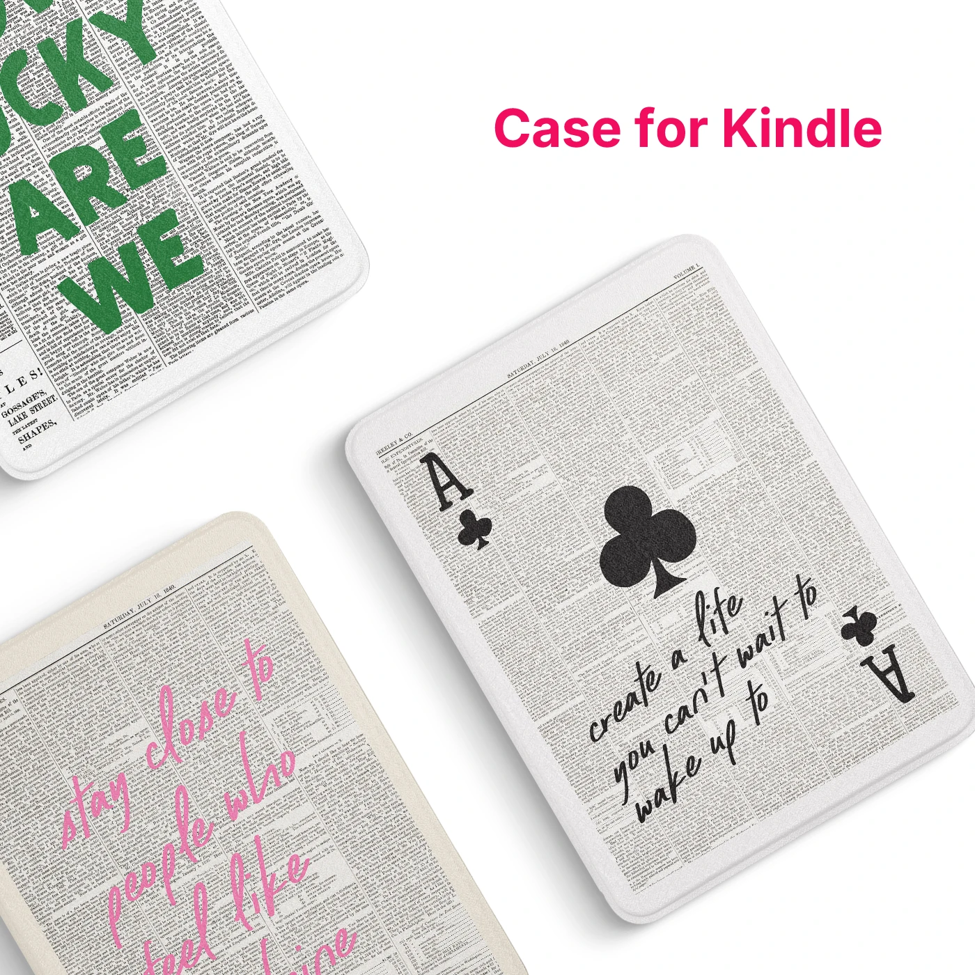 Murmole für Kindle Paperwhite 12. Generation Colorsoft 7" Kindle 11. Generation 6" Magnetische Hülle Auto-Sleep Slim Hardcover Vintage Zeitungspapier-Design