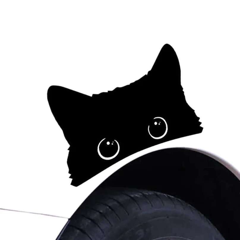 

3PC Funny Car Cat Sticker Self-Adhesive PET Bumper Sticker Car Tail Bumper Window Cute Cat Peeking Decal Auto Styling Decoration