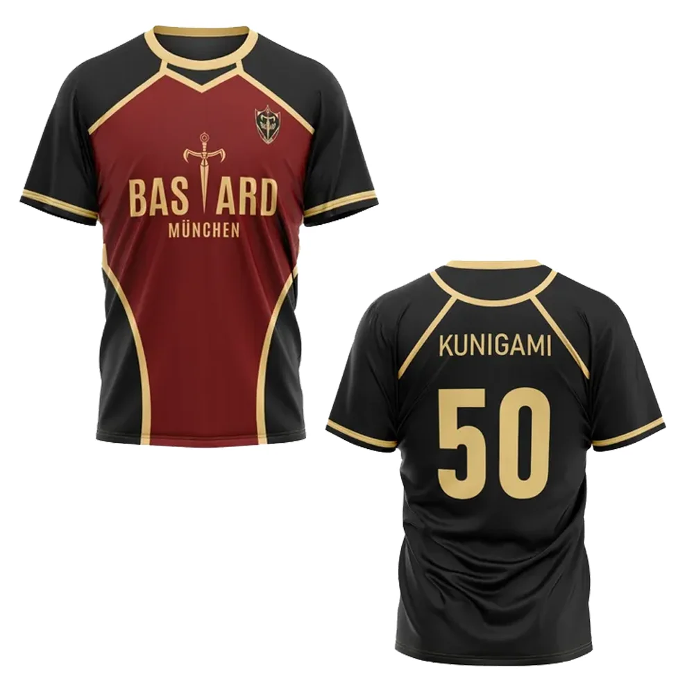 2025 جديد الأزرق قفل Sae جيرسي ثلاثية الأبعاد طباعة أنيمي كرة القدم تي شيرت الصيف الرجال/المرأة عادية الرياضة تيز Y2k Harajuku تأثيري القمم #6