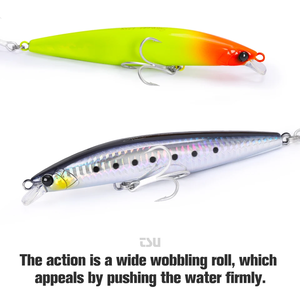 TSURINOYA High Strength Ultra-long Casting Sinking Minnow Stinger 125S 125mm 28g Saltwater Fishing Lure Artificial Hard Baits
