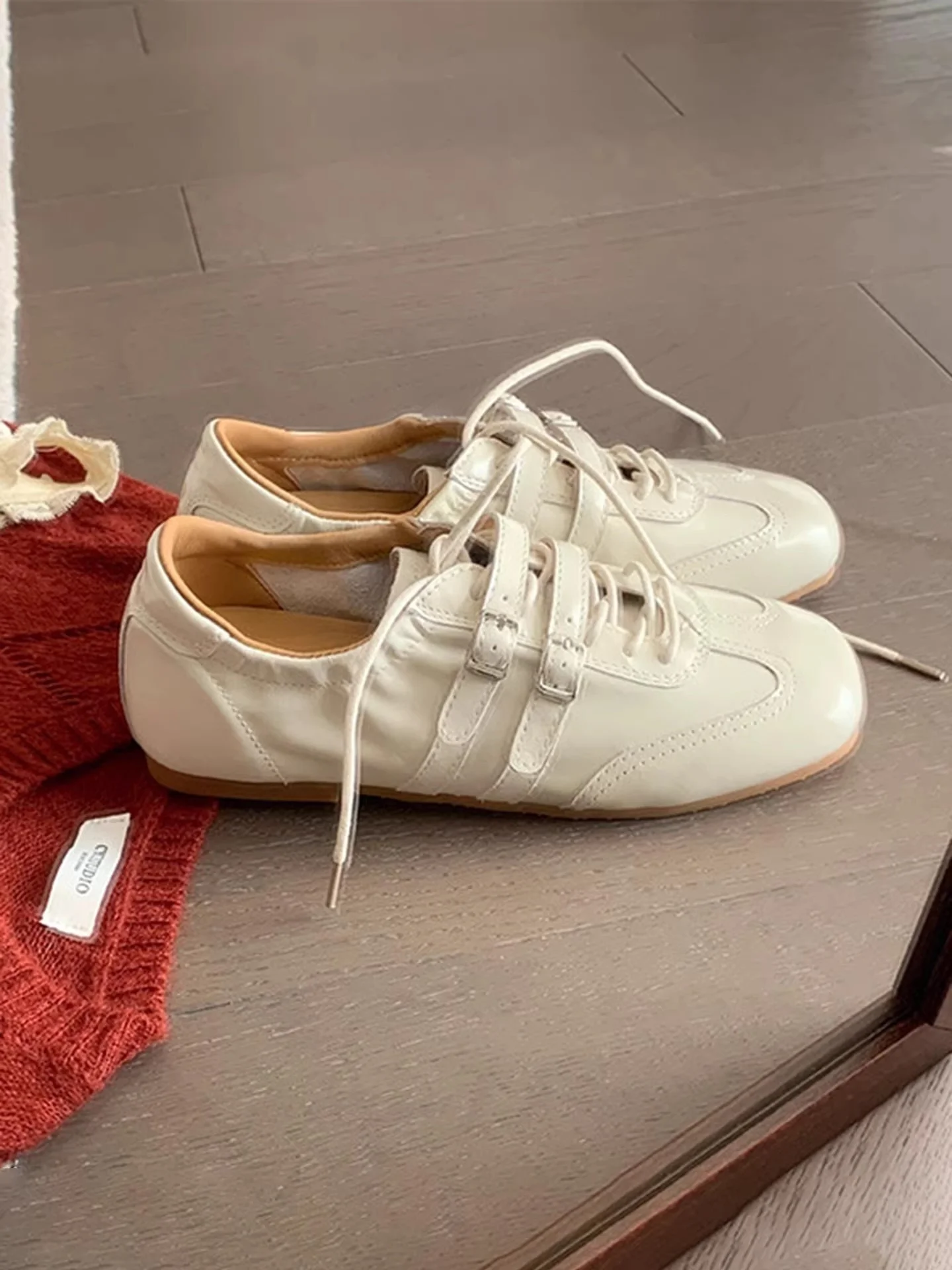 ballet-sle-cowhide-deoxynucleotide-oes-women's-versatile-soft-bot-laced-casual-sports-oes-agan-oe-round-toe