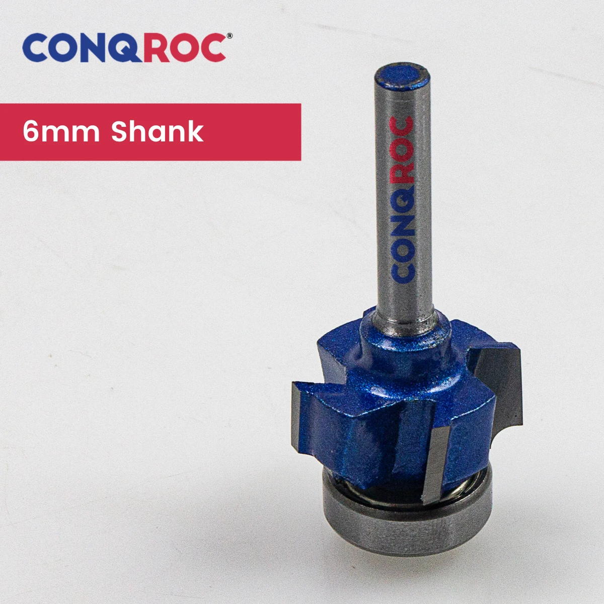 6mm Shank 4-Wing Round Over Router Bit with Top Bearing Radius 3-Option R1 |  R2 | R3 Woodworking Edge Trim Milling Cutter