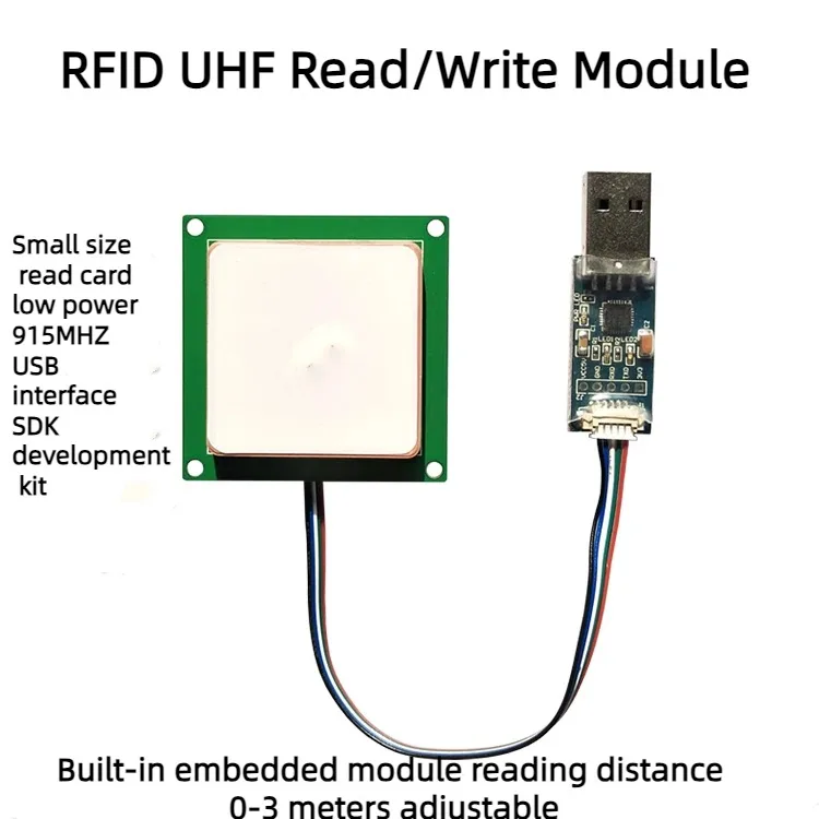 

UHF Rfid Reader Module Antenna Integrated 26dBm Electronic Tag Reader 3 TTL to USB