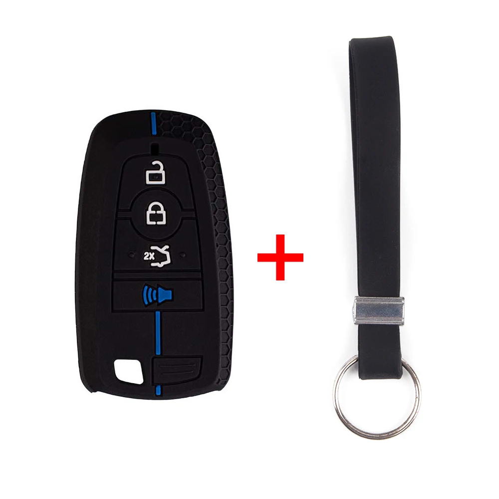 4 Buttons Silicone Car Key Case For Ford Maverick Focus Edge Explorer Expedition Everest Fusion Mondeo Mustang Raptor Bronco Key