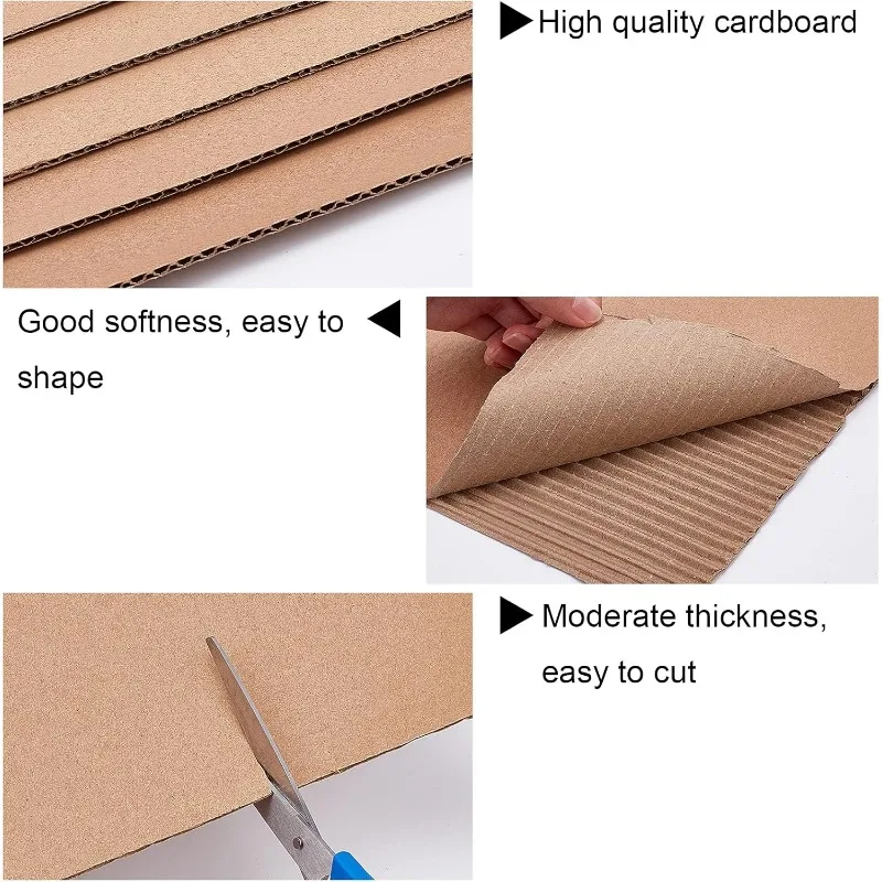 10pcs Corrugated Cardboard Sheets 3mm/0.12\