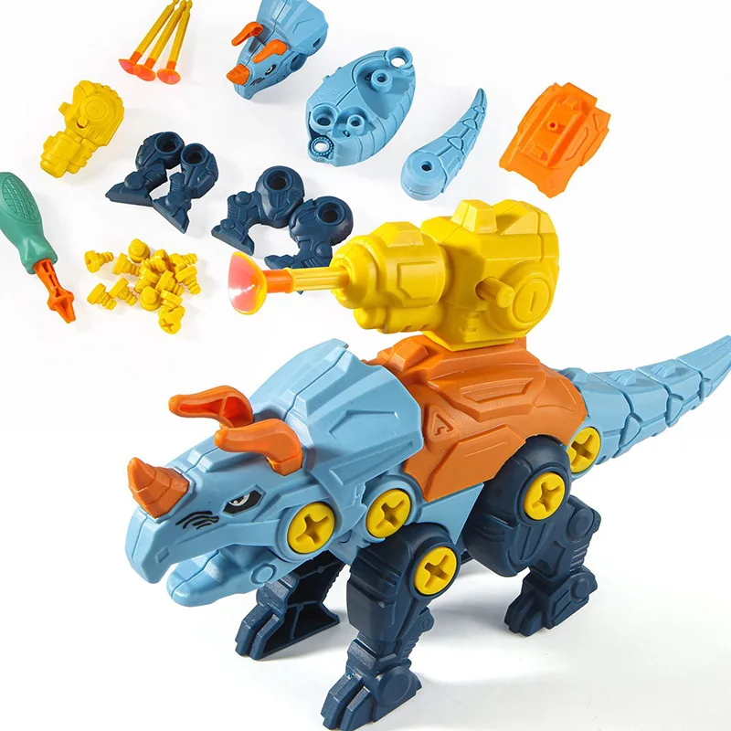 Kinderbausteine, pädagogisches Dinosaurier-Spielzeug, Demontage, mehrfarbiges Tyrannosaurus Rex-Schraubenentfernungswerkzeug ohne Batterie