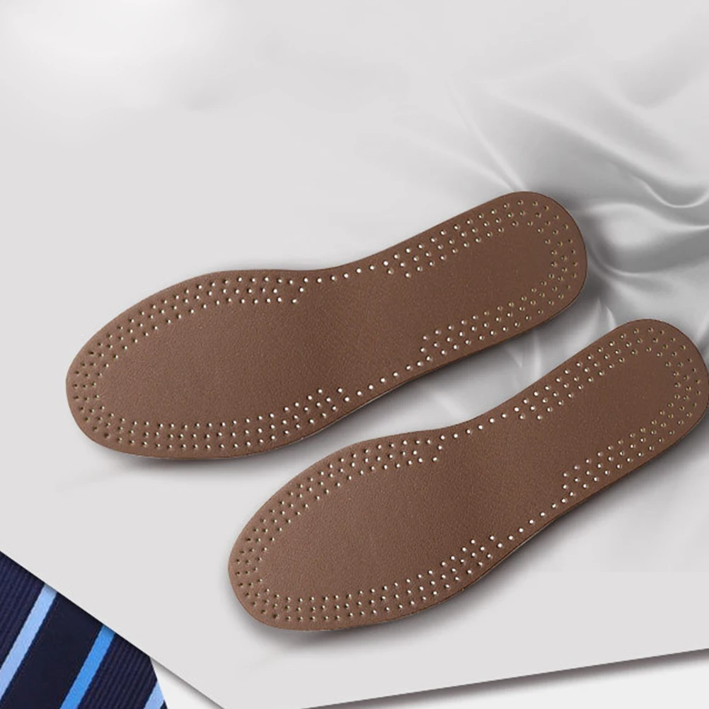 

2 Pairs Non-Slip Durable Insoles For Men Women Breathable Sweat Absorbing Cowhide Latex Skidproof Comfortable Shoe Inserts
