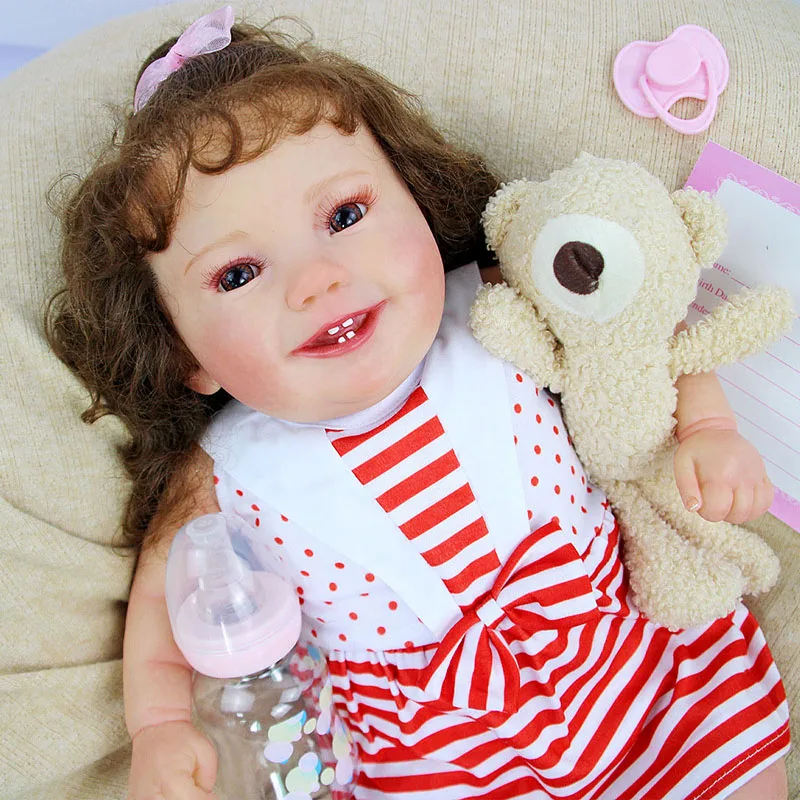 

50cm Reborn Girl Emilia Realistic Soft Reborn Baby Doll Lifelike 3D Painted Skin with Visible Veins Collecitle Art Doll