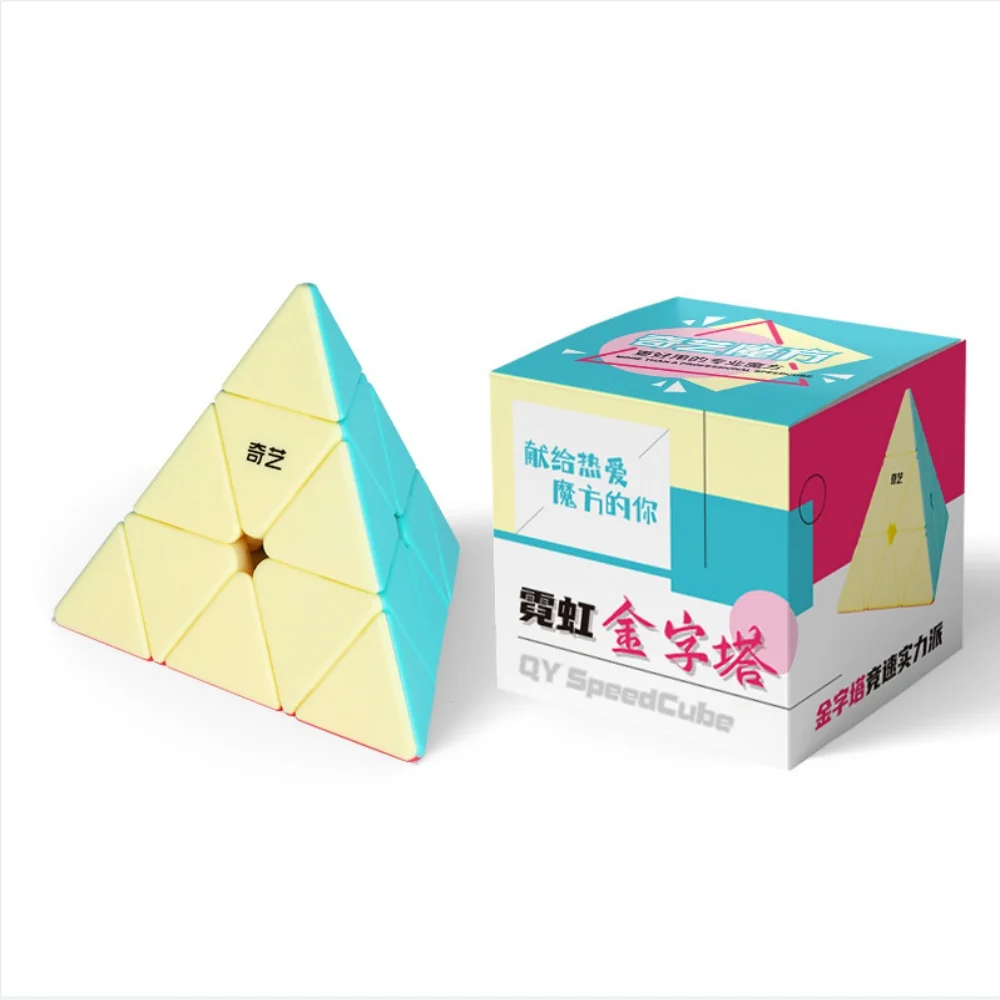 Qiyi Neon Edition Magic Cube 3x3x3 Pyramid Speed Magic Cube Professional Magic Cube Puzzles Colorful Educational Toys