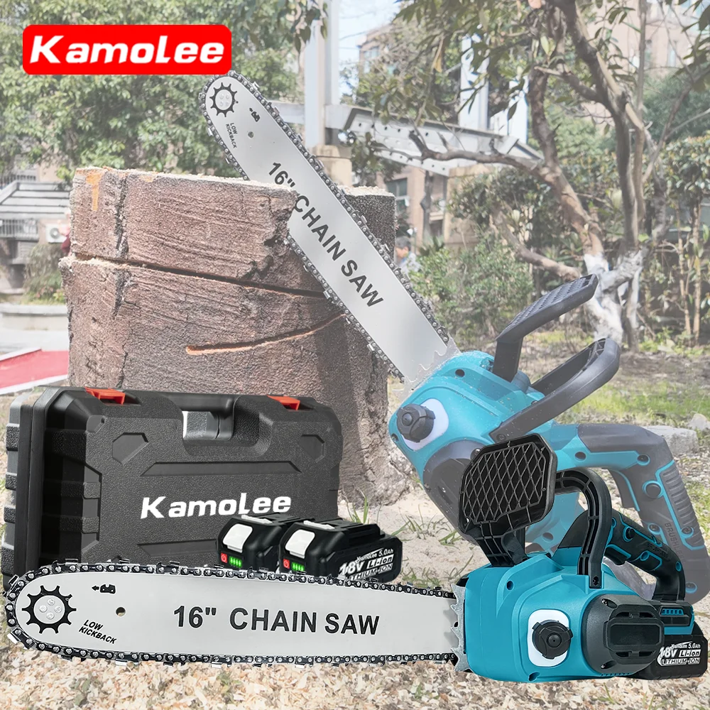 

Kamolee 16Inch 8000w Brushless Electric Chainsaw Automatic Oiling Woodworking Power Tool For Makita 18v Battery