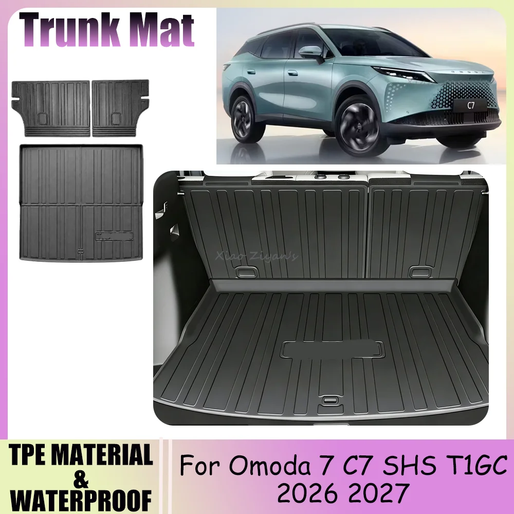 TPE Trunk Mat For Omoda 7 C7 SHS T1GC 2026 2027 Car TPE WaterProof Boot Cover Backrest Pad Scratch Protect Interior Accessories