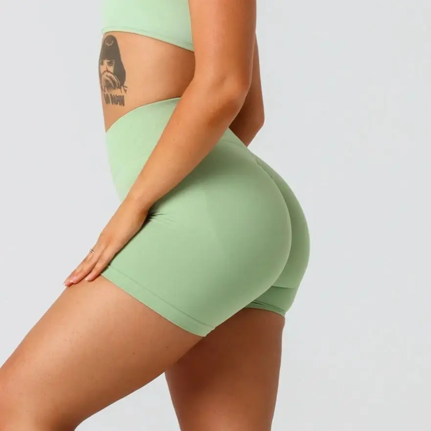 

High Waisthips Abdomenbody Sculptingdynamic Shorts Running Tight Sports Yoga Shorts