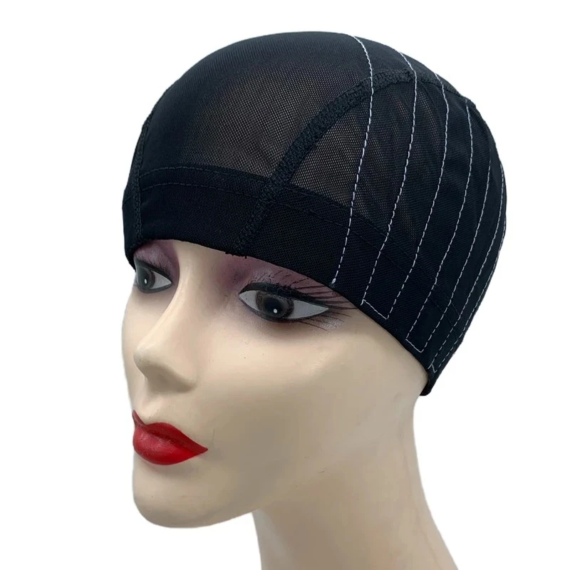 10pcs Mesh Wig Caps Sewing Machine Training 5x5 Lace Closure Spandex Dome Guideline Wig Caps Making Wigs for Home Use