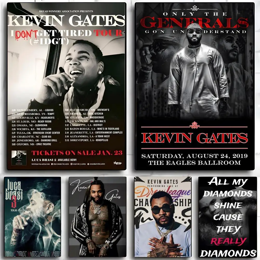 USMainstreamRap K-Kevin G-Gates Poster Wall Art Print Art Suitable for Living Room Bedroom Bar Parlor Home Decor Gift