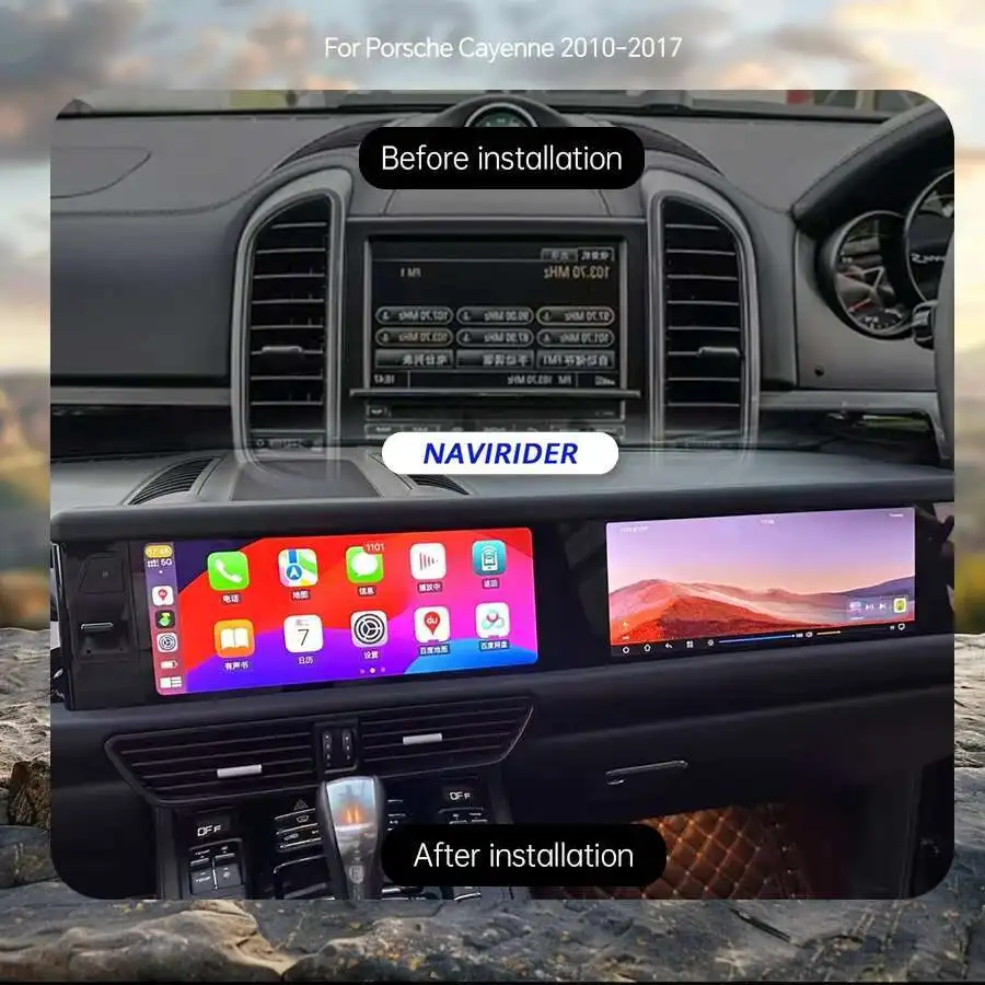 

12.3+12.3Inch Dual Screen12+256 Android Carplay For Porsche Cayenne 2010-2016 Upgraded Interactive Navi Multimedia Video Player