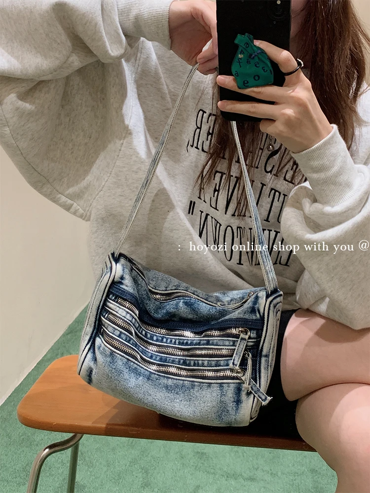 Denim Women Shoulder Bag Luxury Fashion New Underarm Bag Casual Versatile Medium Handbags Designer High Quality Y2k Ladies Hot