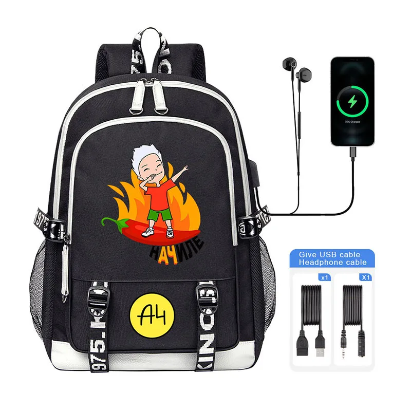 ВЛАД А4 Kids Backpack Cartoon A4 Vlad High capacity USB girl boy Schoolbag Teenage students Book Bag Men Laptop Shoulder Bag