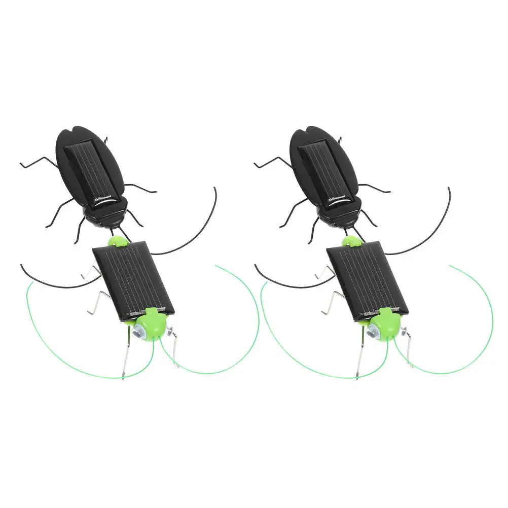 

4Pcs Solar Powered Insect Bugs Realistic Plastic Grasshopper Cockroach Simulation Interactive Science Learning Experiment