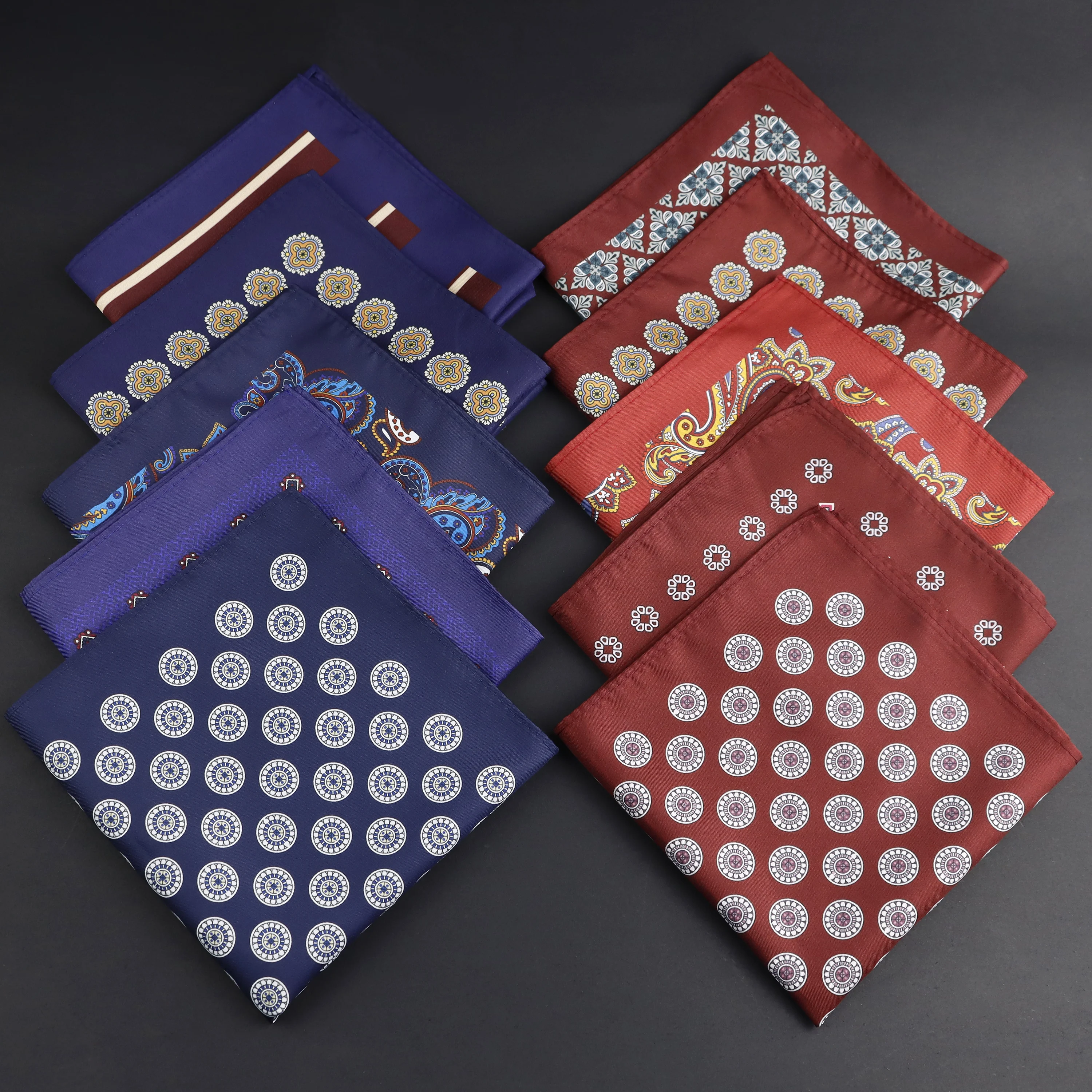 Luxury Men's Pocket Squares Vintage Paisley Bohemia Pattern Fashion Hankerchief Scarves For Men Business Wedding Party Accessory