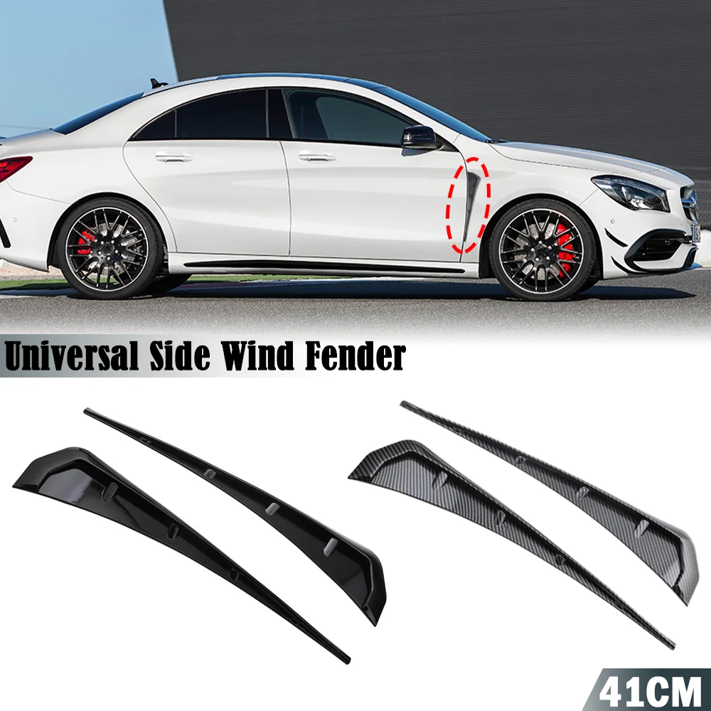 Universal Car Side Fender Spoiler Wind Knife Air Vent Decorative Side Wing Sticker For Audi A3 A4 A5 A6 For Benz A C CLA E Class