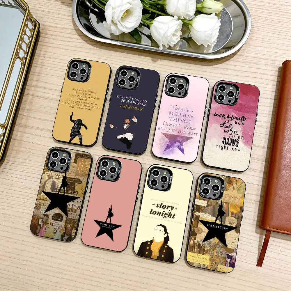 

Hamilton-Musical-Lyrics Phone Case For iPhone17,16,15,14,13,12,11 Plus,Pro Max Black Candy silver phone case
