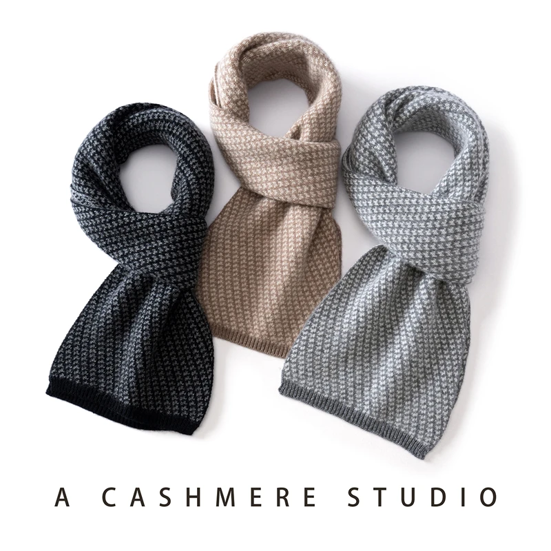 

MVLYFLRT женский роскошный вязаный шарф из 100% кашемира, жаккардовый дизайн, теплая защита шеи на осень-зиму, модный аксессуар