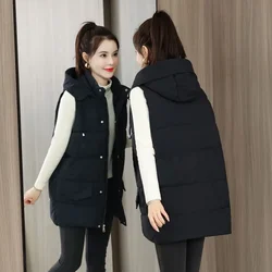 Vests Winter Jacket Women 2022 Sleeveless Vests Coats Cardigan Cropped Top Padded Jacket Vest Korean Fashion Plus Size