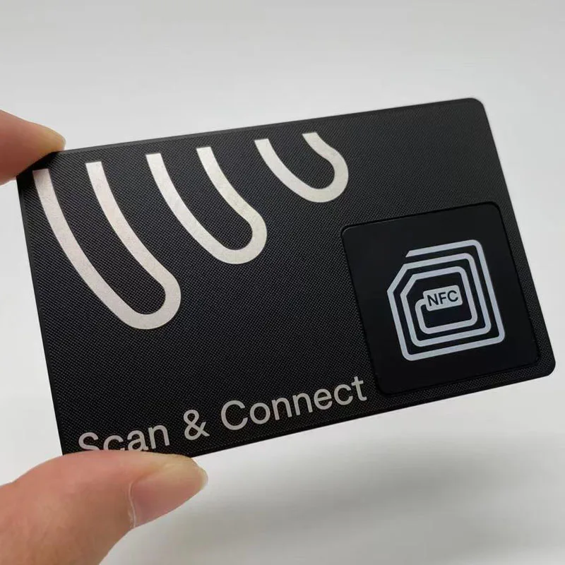 Kundenspezifisches Produkt Smart Metallic Thick Name Metal NFC Visitenkarte RFID