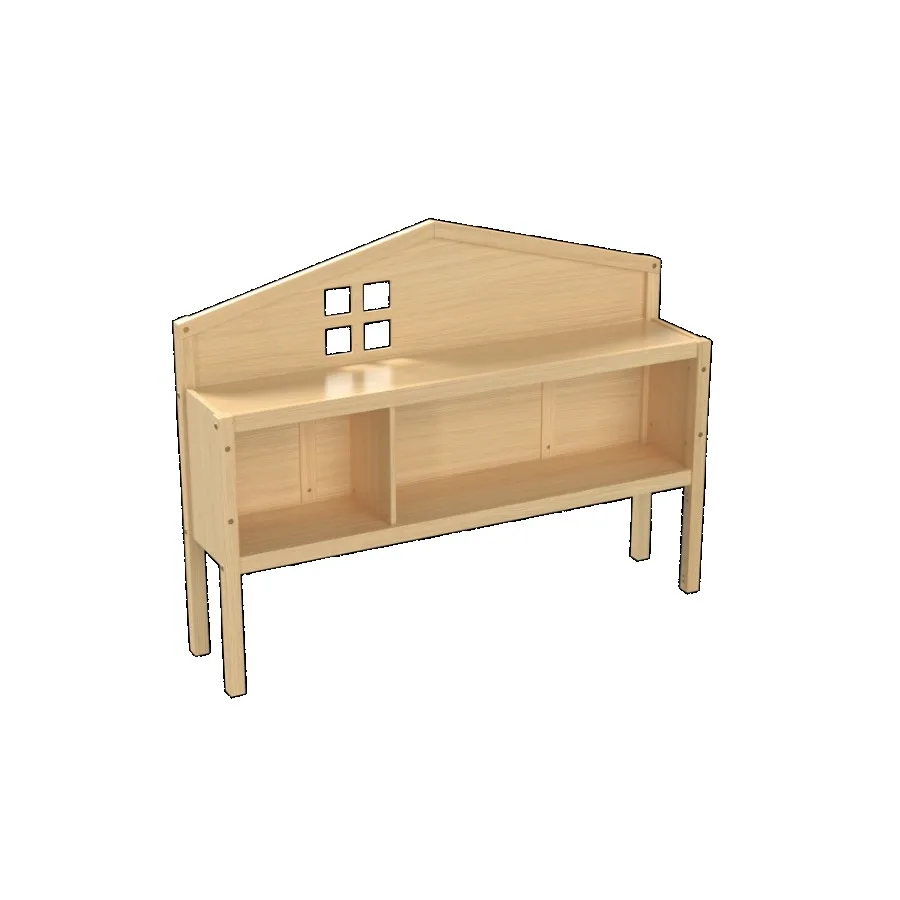 خزانة تخزين اللوح الأمامي لسرير أرضية مونتيسوري بالحجم الكامل، تجميع طبيعي بحرية