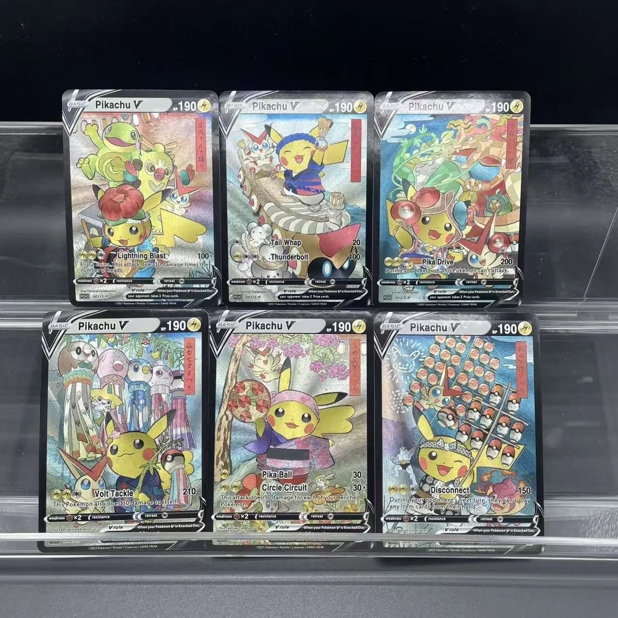 لتقوم بها بنفسك 6 قطعة/المجموعة بطاقات جمع Ptcg اليابانية ذاتية الصنع P.m. مركز Tohoku منطقة R مهرجان ألعاب بيكاتشو الخامس جمع بطاقة الهدايا #3