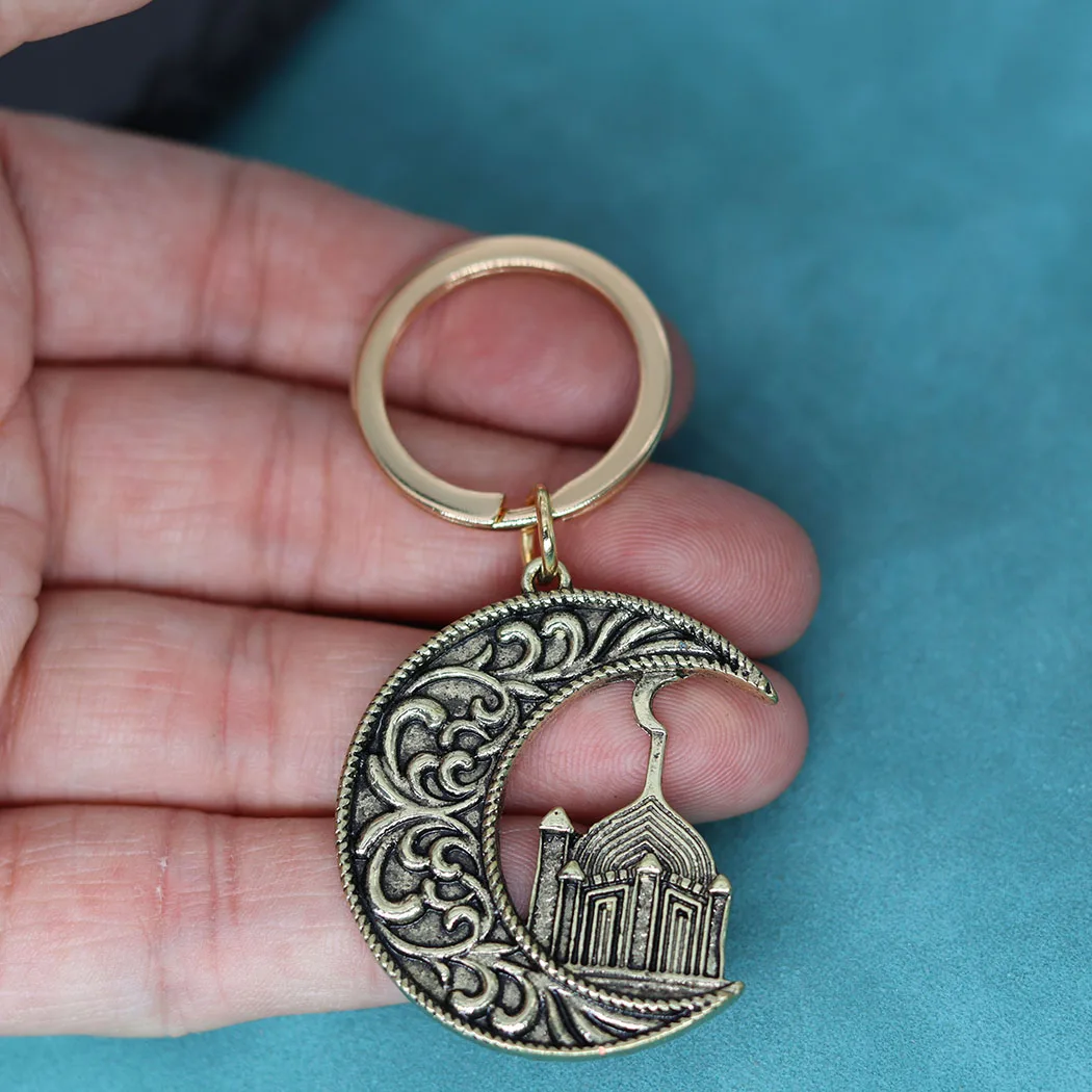 مسجد Nedar مع الهلال القمر قلادة مفتاح سلسلة النساء الرجال هدية يسوع مسلم كيرينغ مجوهرات الإسلامية تميمة الدينية المفاتيح